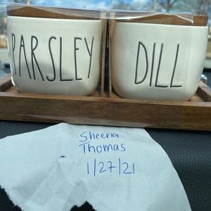 Set of 4 ceramic Rae Dunn spice cellars